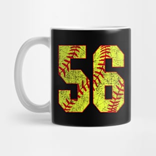 Fastpitch Softball Number 56 #56 Softball Shirt Jersey Uniform Favorite Player Biggest Fan Mug